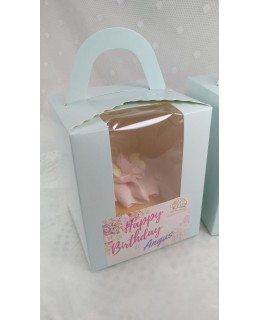 紙製Cupcake獨立盒(粉藍)